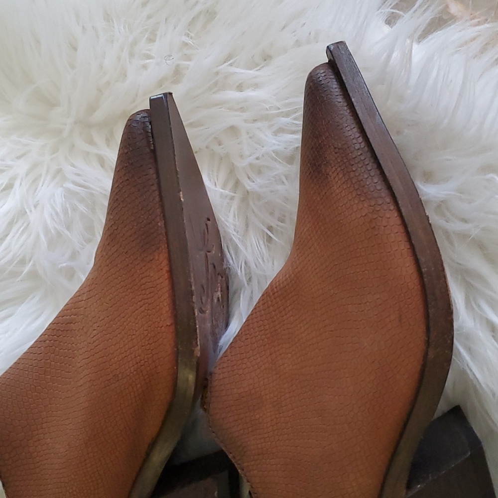 Free people Marfa  brown cowboy  western mule shoe size 6.5 - Picture 7 of 15